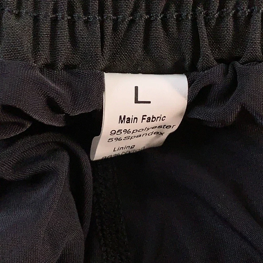 GLESTORE Men's Size Large Black Compression Lined Pocketed Swim Trunks New